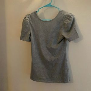 Express silver puff sleeves shirt